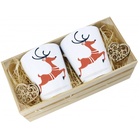 PREZENT ŚWIĄTECZNY ZESTAW KUBKÓW LATTE W SKRZYNCE