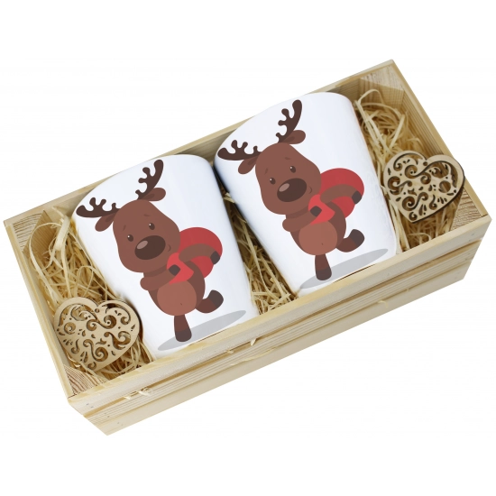 PREZENT ŚWIĄTECZNY ZESTAW KUBKÓW LATTE W SKRZYNCE