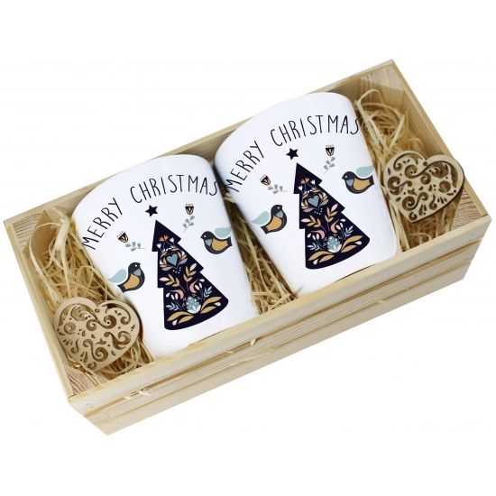 PREZENT ŚWIĄTECZNY ZESTAW KUBKÓW LATTE W SKRZYNCE