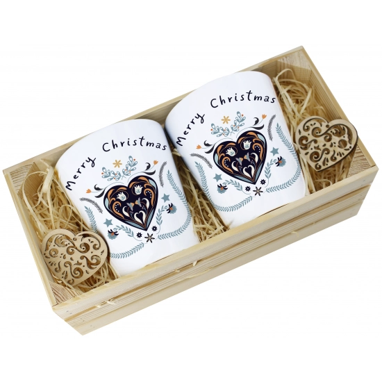 PREZENT ŚWIĄTECZNY ZESTAW KUBKÓW LATTE W SKRZYNCE