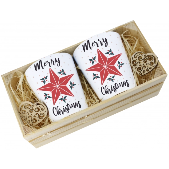 PREZENT ŚWIĄTECZNY ZESTAW KUBKÓW LATTE W SKRZYNCE