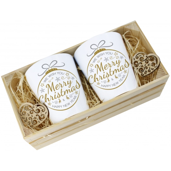 PREZENT ŚWIĄTECZNY ZESTAW KUBKÓW LATTE W SKRZYNCE