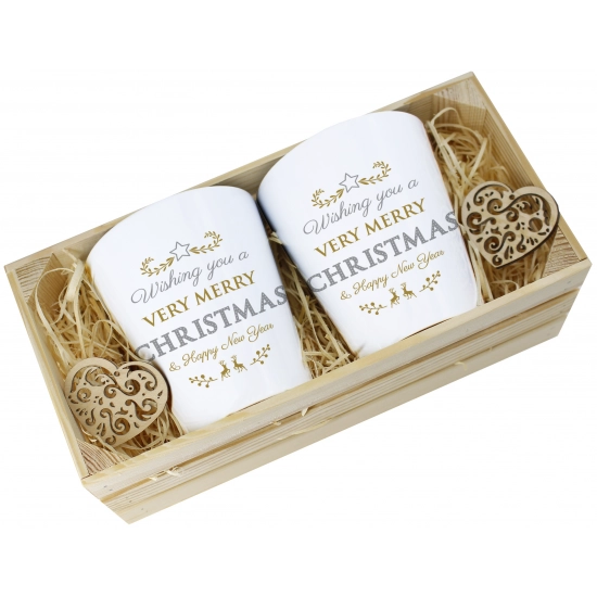 PREZENT ŚWIĄTECZNY ZESTAW KUBKÓW LATTE W SKRZYNCE