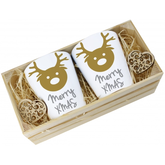 PREZENT ŚWIĄTECZNY ZESTAW KUBKÓW LATTE W SKRZYNCE