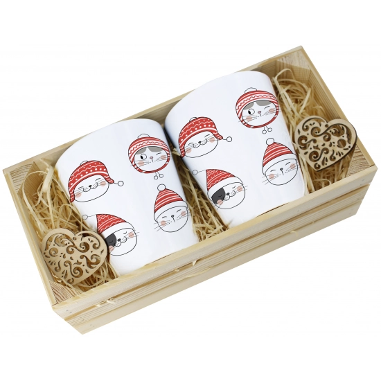 PREZENT ŚWIĄTECZNY ZESTAW KUBKÓW LATTE W SKRZYNCE