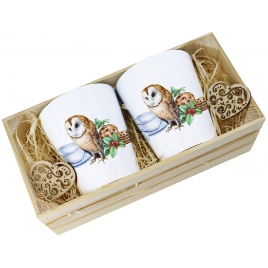 PREZENT ŚWIĄTECZNY ZESTAW KUBKÓW LATTE W SKRZYNCE