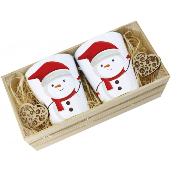 PREZENT ŚWIĄTECZNY ZESTAW KUBKÓW LATTE W SKRZYNCE