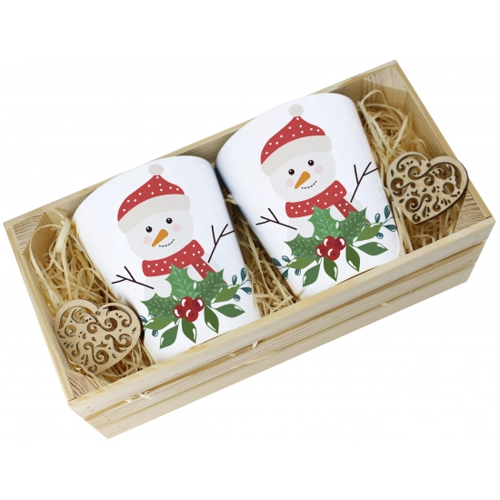 PREZENT ŚWIĄTECZNY ZESTAW KUBKÓW LATTE W SKRZYNCE