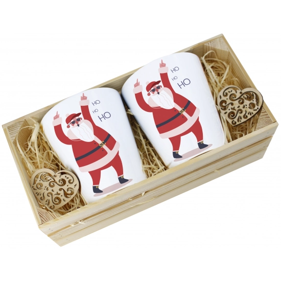 PREZENT ŚWIĄTECZNY ZESTAW KUBKÓW LATTE W SKRZYNCE