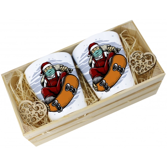 PREZENT ŚWIĄTECZNY ZESTAW KUBKÓW LATTE W SKRZYNCE