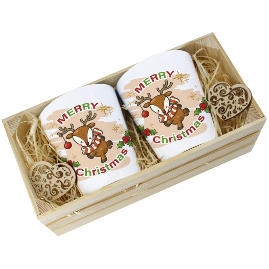 PREZENT ŚWIĄTECZNY ZESTAW KUBKÓW LATTE W SKRZYNCE