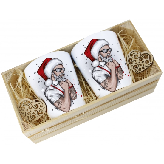 PREZENT ŚWIĄTECZNY ZESTAW KUBKÓW LATTE W SKRZYNCE