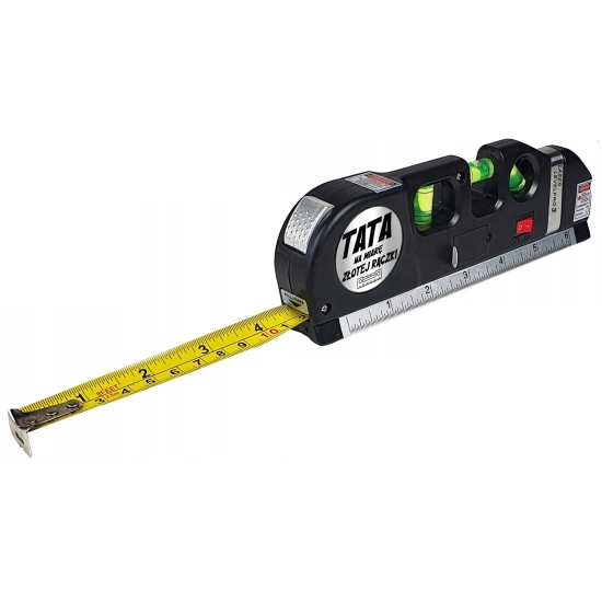 PREZENT DLA TATY NA DZIEŃ OJCA POZIOMICA LASEROWA Z MIARKĄ 250cm LASER TATA