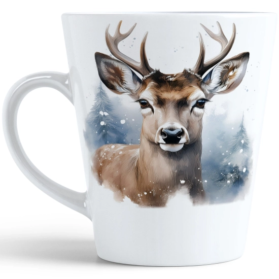 ŚWIĄTECZNY KUBEK LATTE 330ml PREZENT ŚWIĘTA ZIMOWY RENIFER JELEŃ MIKOŁAJ