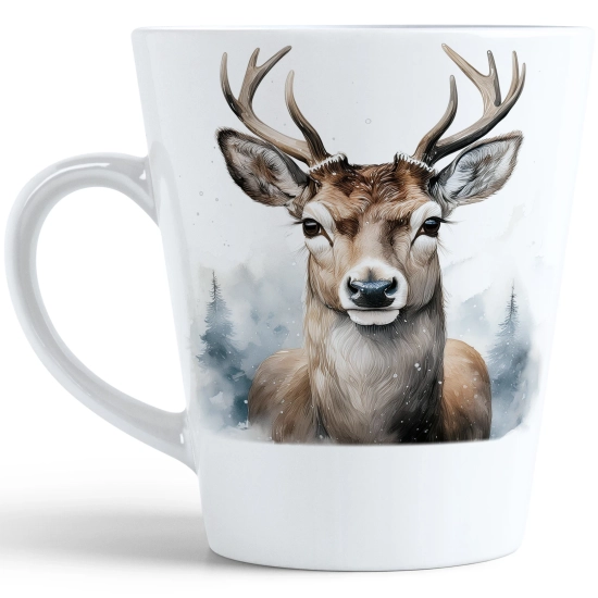 ŚWIĄTECZNY KUBEK LATTE 330ml PREZENT ŚWIĘTA ZIMOWY RENIFER JELEŃ MIKOŁAJ