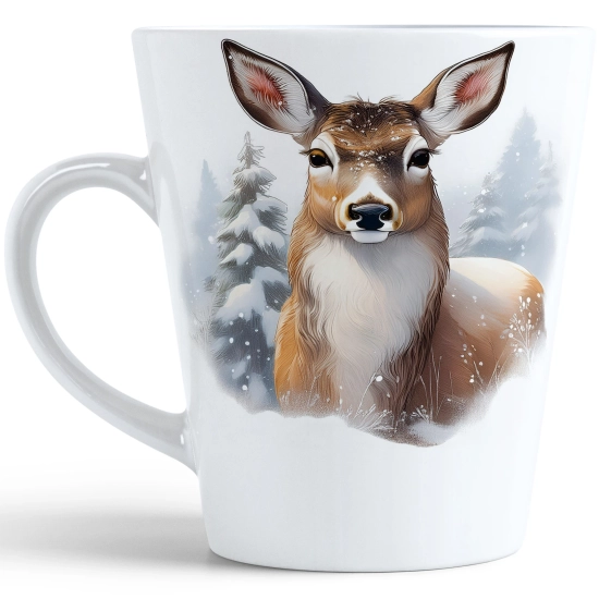 ŚWIĄTECZNY KUBEK LATTE 330ml PREZENT ŚWIĘTA ZIMOWY RENIFER JELEŃ MIKOŁAJ