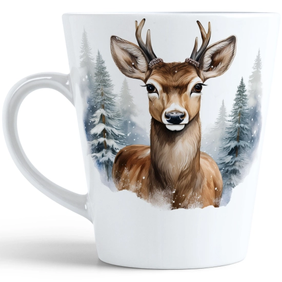 ŚWIĄTECZNY KUBEK LATTE 330ml PREZENT ŚWIĘTA ZIMOWY RENIFER JELEŃ MIKOŁAJ