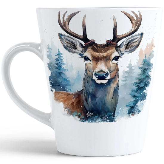 ŚWIĄTECZNY KUBEK LATTE 330ml PREZENT ŚWIĘTA ZIMOWY RENIFER JELEŃ MIKOŁAJ