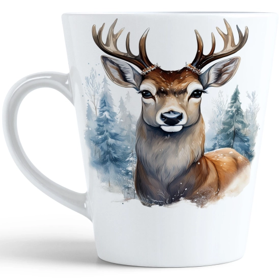 ŚWIĄTECZNY KUBEK LATTE 330ml PREZENT ŚWIĘTA ZIMOWY RENIFER JELEŃ MIKOŁAJ