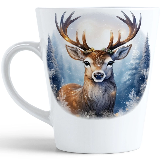ŚWIĄTECZNY KUBEK LATTE 330ml PREZENT ŚWIĘTA ZIMOWY RENIFER JELEŃ MIKOŁAJ