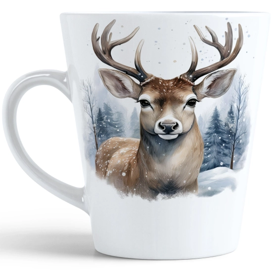 ŚWIĄTECZNY KUBEK LATTE 330ml PREZENT ŚWIĘTA ZIMOWY RENIFER JELEŃ MIKOŁAJ