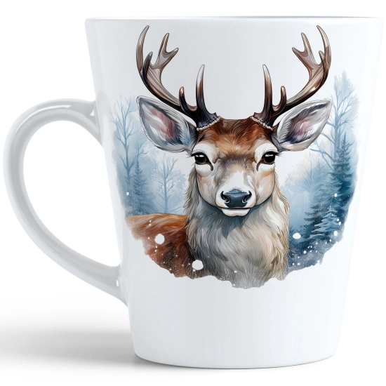 ŚWIĄTECZNY KUBEK LATTE 330ml PREZENT ŚWIĘTA ZIMOWY RENIFER JELEŃ MIKOŁAJ