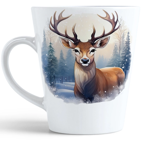 ŚWIĄTECZNY KUBEK LATTE 330ml PREZENT ŚWIĘTA ZIMOWY RENIFER JELEŃ MIKOŁAJ