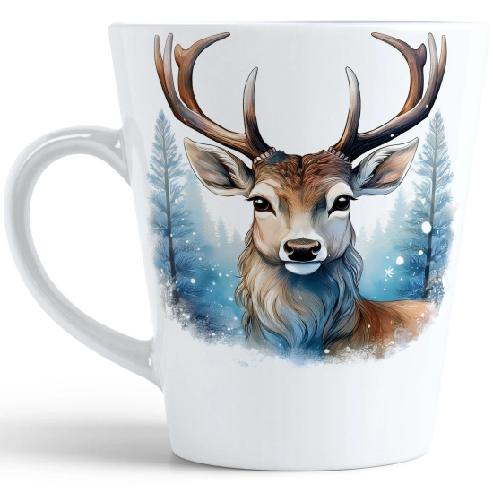 ŚWIĄTECZNY KUBEK LATTE 330ml PREZENT ŚWIĘTA ZIMOWY RENIFER JELEŃ MIKOŁAJ