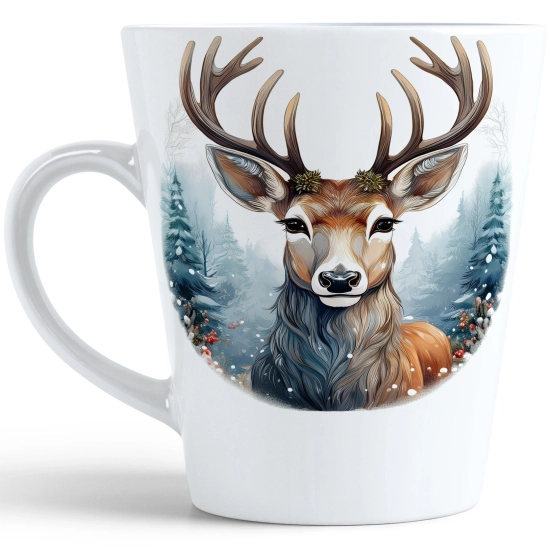 ŚWIĄTECZNY KUBEK LATTE 330ml PREZENT ŚWIĘTA ZIMOWY RENIFER JELEŃ MIKOŁAJ