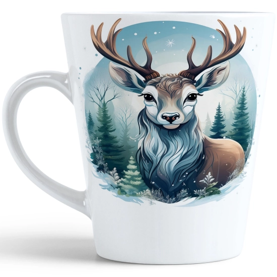 ŚWIĄTECZNY KUBEK LATTE 330ml PREZENT ŚWIĘTA ZIMOWY RENIFER JELEŃ MIKOŁAJ