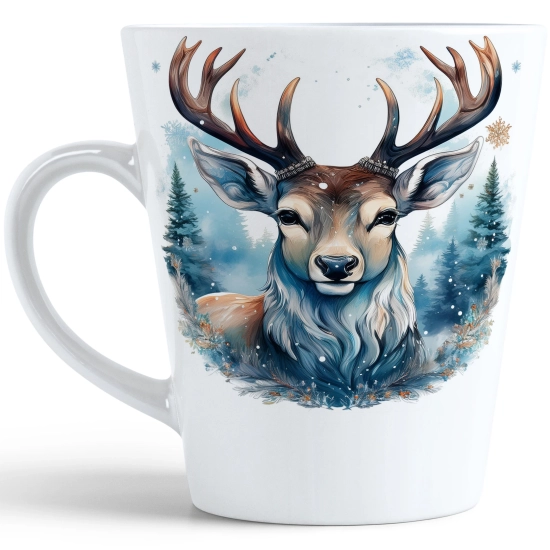 ŚWIĄTECZNY KUBEK LATTE 330ml PREZENT ŚWIĘTA ZIMOWY RENIFER JELEŃ MIKOŁAJ