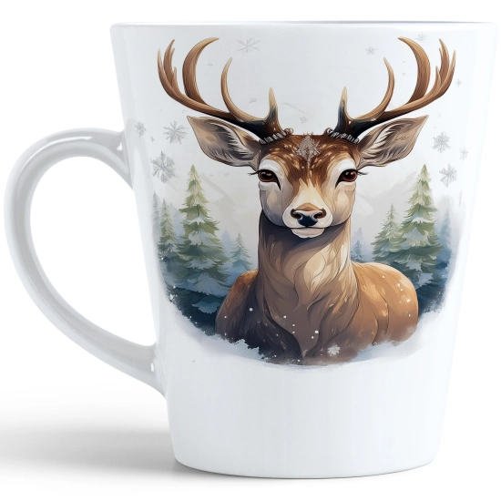 ŚWIĄTECZNY KUBEK LATTE 330ml PREZENT ŚWIĘTA ZIMOWY RENIFER JELEŃ MIKOŁAJ