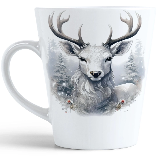 ŚWIĄTECZNY KUBEK LATTE 330ml PREZENT ŚWIĘTA ZIMOWY RENIFER JELEŃ MIKOŁAJ