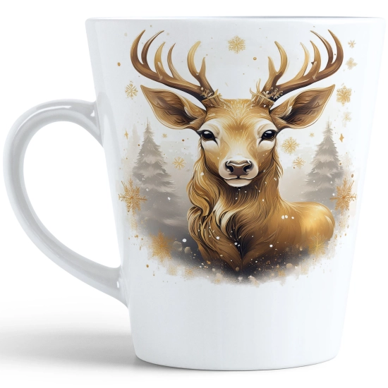 ŚWIĄTECZNY KUBEK LATTE 330ml PREZENT ŚWIĘTA ZIMOWY RENIFER JELEŃ MIKOŁAJ