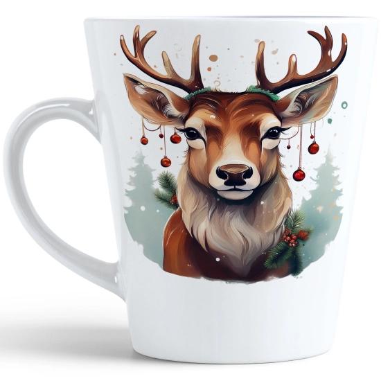 ŚWIĄTECZNY KUBEK LATTE 330ml PREZENT ŚWIĘTA ZIMOWY RENIFER JELEŃ MIKOŁAJ
