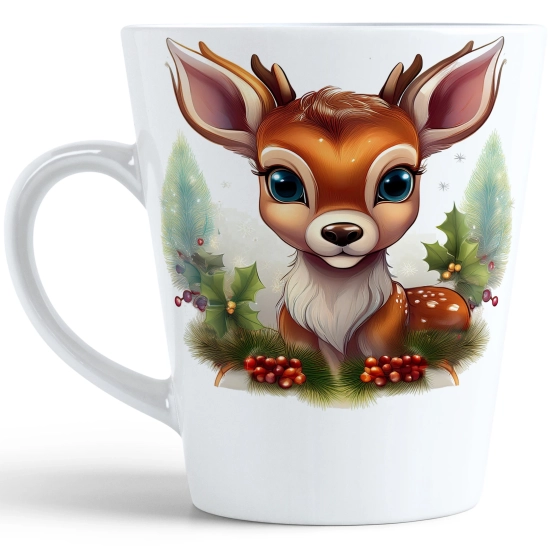 ŚWIĄTECZNY KUBEK LATTE 330ml PREZENT ŚWIĘTA ZIMOWY RENIFER JELEŃ MIKOŁAJ