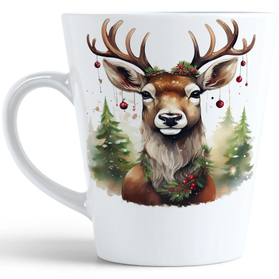 ŚWIĄTECZNY KUBEK LATTE 330ml PREZENT ŚWIĘTA ZIMOWY RENIFER JELEŃ MIKOŁAJ