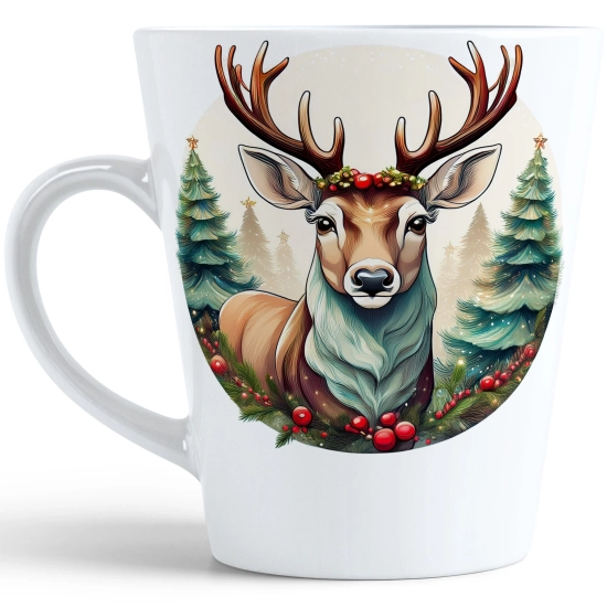 ŚWIĄTECZNY KUBEK LATTE 330ml PREZENT ŚWIĘTA ZIMOWY RENIFER JELEŃ MIKOŁAJ