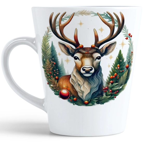 ŚWIĄTECZNY KUBEK LATTE 330ml PREZENT ŚWIĘTA ZIMOWY RENIFER JELEŃ MIKOŁAJ