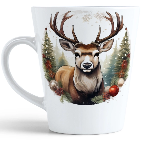 ŚWIĄTECZNY KUBEK LATTE 330ml PREZENT ŚWIĘTA ZIMOWY RENIFER JELEŃ MIKOŁAJ