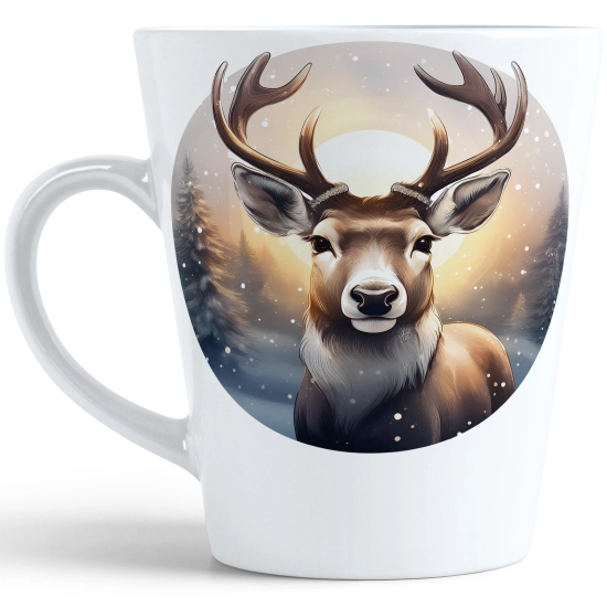 ŚWIĄTECZNY KUBEK LATTE 330ml PREZENT ŚWIĘTA ZIMOWY RENIFER JELEŃ MIKOŁAJ