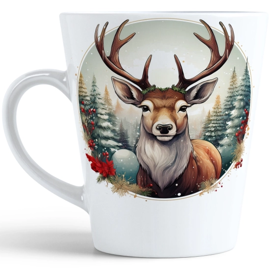 ŚWIĄTECZNY KUBEK LATTE 330ml PREZENT ŚWIĘTA ZIMOWY RENIFER JELEŃ MIKOŁAJ