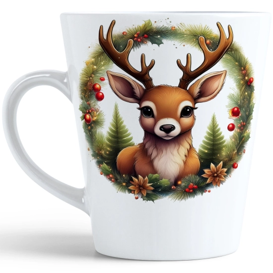ŚWIĄTECZNY KUBEK LATTE 330ml PREZENT ŚWIĘTA ZIMOWY RENIFER JELEŃ MIKOŁAJ