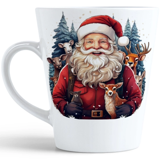 ŚWIĄTECZNY KUBEK LATTE 330ml PREZENT ŚWIĘTA ZIMOWY RENIFER JELEŃ MIKOŁAJ