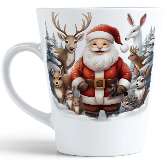 ŚWIĄTECZNY KUBEK LATTE 330ml PREZENT ŚWIĘTA ZIMOWY RENIFER JELEŃ MIKOŁAJ