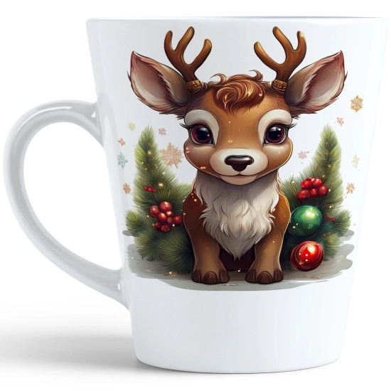 ŚWIĄTECZNY KUBEK LATTE 330ml PREZENT ŚWIĘTA ZIMOWY RENIFER JELEŃ MIKOŁAJ