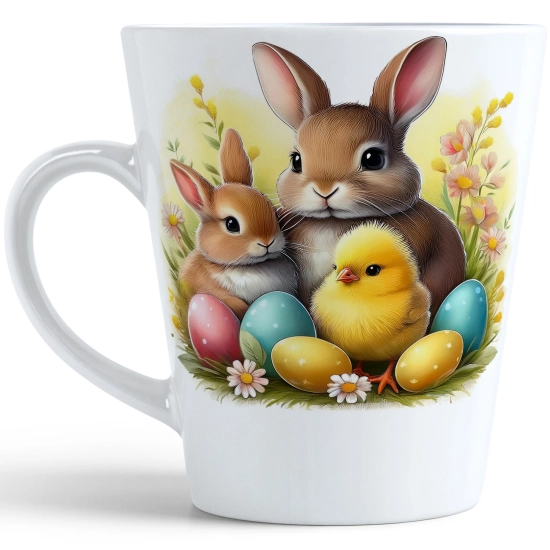 WIOSENNY WIELKANOCNY KUBEK LATTE 330ml PREZENT WIOSNA PISANKI ZAJĄCZEK