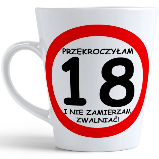 KUBEK LATTE PREZENT URODZINY 18 OSIEMNASTKĘ ZNAK