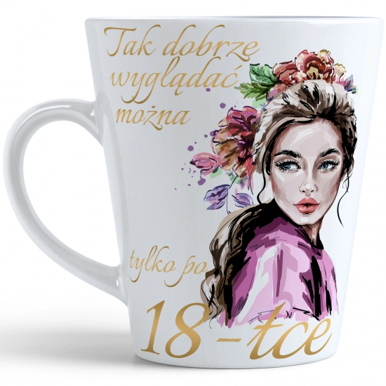 KUBEK LATTE PREZENT URODZINY 18 OSIEMNASTKĘ ZNAK