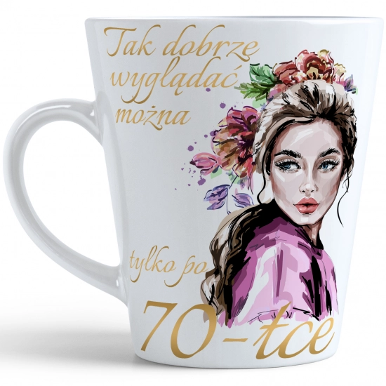 KUBEK LATTE PREZENT URODZINY 70 SIEDEMDZIESIĄTKĘ ZNAK
